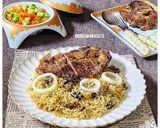 Foto langkah ke 9 dari resep Nasi Kebuli + Paha Kambing Panggang.