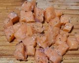 A picture of step 2 of Salmon Alambre.