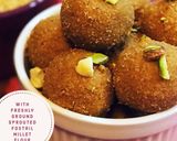 A picture of step 1 of Sprouted Foxtail millet/Thinai laddu.