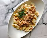 Hình bước làm 5 của món Mì pasta cá ngừ và sốt bơ kem- Tuna pasta cream cheese