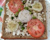 A picture of step 4 of Paneer Onion Tomato 🍅 Cucumber 🥒 Sandwich with Brown Bread..