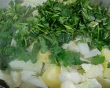 A picture of step 2 of Gobhi with methi.
