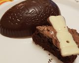 A picture of step 5 of Easter brownies.