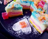 रेनबो मिल्क जेली (rainbow milk jelly recipe in Hindi) रेसिपी चरण 9 फोटो