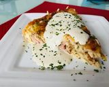 Sonkás-sajtos palacsintatorta recept fázis 6 fotója