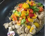 A picture of step 2 of Cashew chicken.