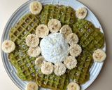 A picture of step 5 of Vietnamese Pandan Coconut Waffles (bánh kẹp lá dứa).