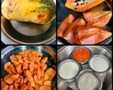 A picture of step 1 of Sweet Papaya Burfi.