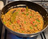 A picture of step 12 of Nutri keema masala.