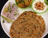 A picture of step 13 of Laccha Paratha with Aloo Sabzi.