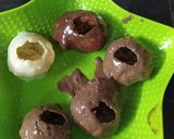 A picture of step 2 of Golgappa dessert with paan shots.