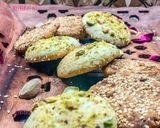 A picture of step 7 of Barazek (Pistachios and sesame cookies).