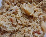 A picture of step 2 of Aloo ki akni.