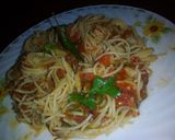 A picture of step 6 of Spaghetti Pomodoro #4weeksChallenge.