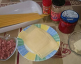 Foto del paso 1 de la receta: Espaguetis al horno con queso y pimientos de piquillo