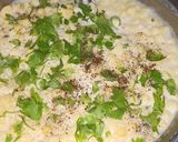 A picture of step 3 of Paratha with raita.