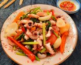 Hình bước làm 5 của món Bạch tuộc xào chua ngọt