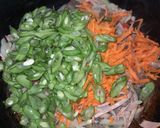 Foto del paso 3 de la receta: Arroz con verduras, carnes, mortadela y huevo