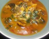 A picture of step 10 of Ofe gugororo (watery soup).
