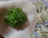 A picture of step 3 of Gyoza style seafood dumplings.