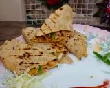A picture of step 7 of Chapati roll with less oil.