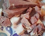 A picture of step 1 of Ham with Cacio e Pepe.