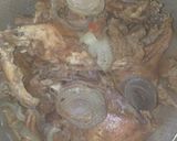 A picture of step 1 of Red oil Guinea fowl stew.