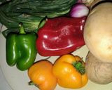 A picture of step 1 of Sweet Potato Salad.