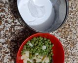 A picture of step 1 of Aloo matar cream chaat.