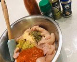 A picture of step 1 of Crunchy coconut & Panko chicken strips.
