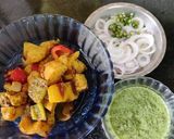 A picture of step 5 of Crunchy mix veg platter.