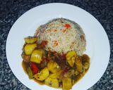 A picture of step 1 of Chinese rice with plantain cornflour soup#Bake out.