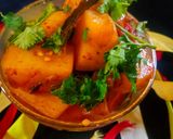 A picture of step 8 of Kashmiri dum aloo.