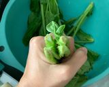 Hình bước làm 1 của món Cải Bó Xôi Trộn Dầu Mè Hàn Quốc
