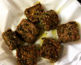 A picture of step 3 of Kothimbir Vadi (Coriander & Gram Flour Pakoras / Fritters).