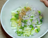 A picture of step 1 of Three colours cucumber 🥗salad...