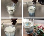 A picture of step 6 of 2 color separated Milk Tea.