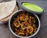 A picture of step 4 of Karela Sabzi.