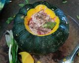 Hình bước làm 2 của món Óc heo nhồi bí ngô Hấp