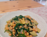 Foto del paso 2 de la receta: Salteado de garbanzos con espinacas y calabacín