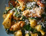 A picture of step 5 of Homemade Gnocchi With Chicken Sausages In A Creamy Spinach Sauce.