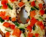 A picture of step 5 of My Toasted Open Bagel with Soft Cheese,Cucumber & Sweet Pepper😍.