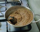 A picture of step 2 of Singhara burfi.