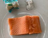 A picture of step 1 of Salmon with a miso paste and sesame seed crust.