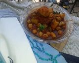 A picture of step 6 of Aloo Chana Masala.