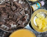 A picture of step 2 of Chocolate Walnut fudge.