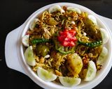 A picture of step 5 of Hariyali Pulao.