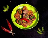 A picture of step 9 of Aloo Vadi or Patra.