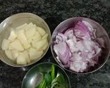 A picture of step 1 of #HBR kanda batata poha.