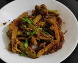 A picture of step 8 of Kundru peanut masala with roti (dinner sabji).